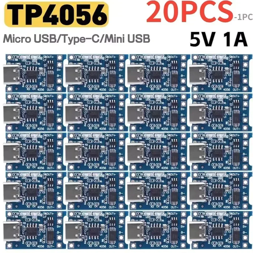 1-20PCS Type-c/Micro/Mini USB  - огляд і ціна Li Ion Charger Module